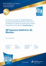 Anerkennungs-Urkunde IBP Ingenieure